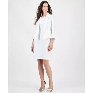 Le Suit Women's Shawl-Collar Jacket & Sleeveless Dress Suit 2-Piece Set Size 8